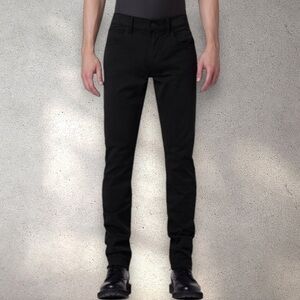 Hudson Men’s Blake Slim Straight Zip Fly | Twill Pant | BLKN Black | 30x34